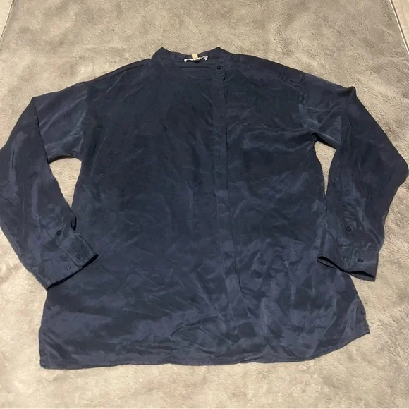 Lunya Asymmetrical Button Down Silk Pajama Top - Picture 1 of 5